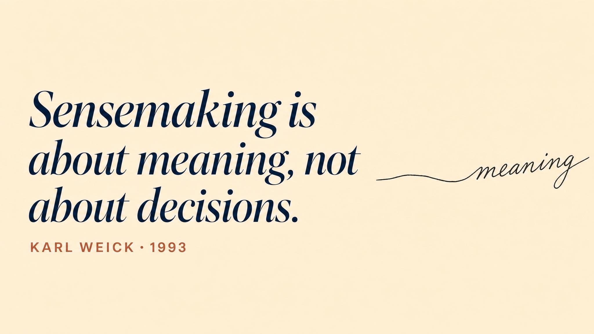 Weick — what sensemaking is