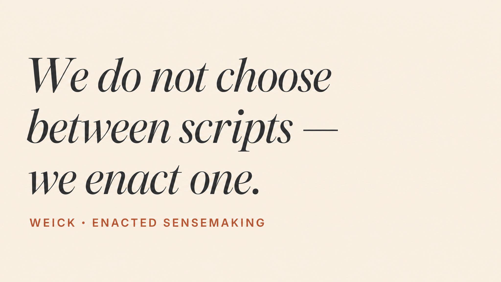 Enacted sensemaking