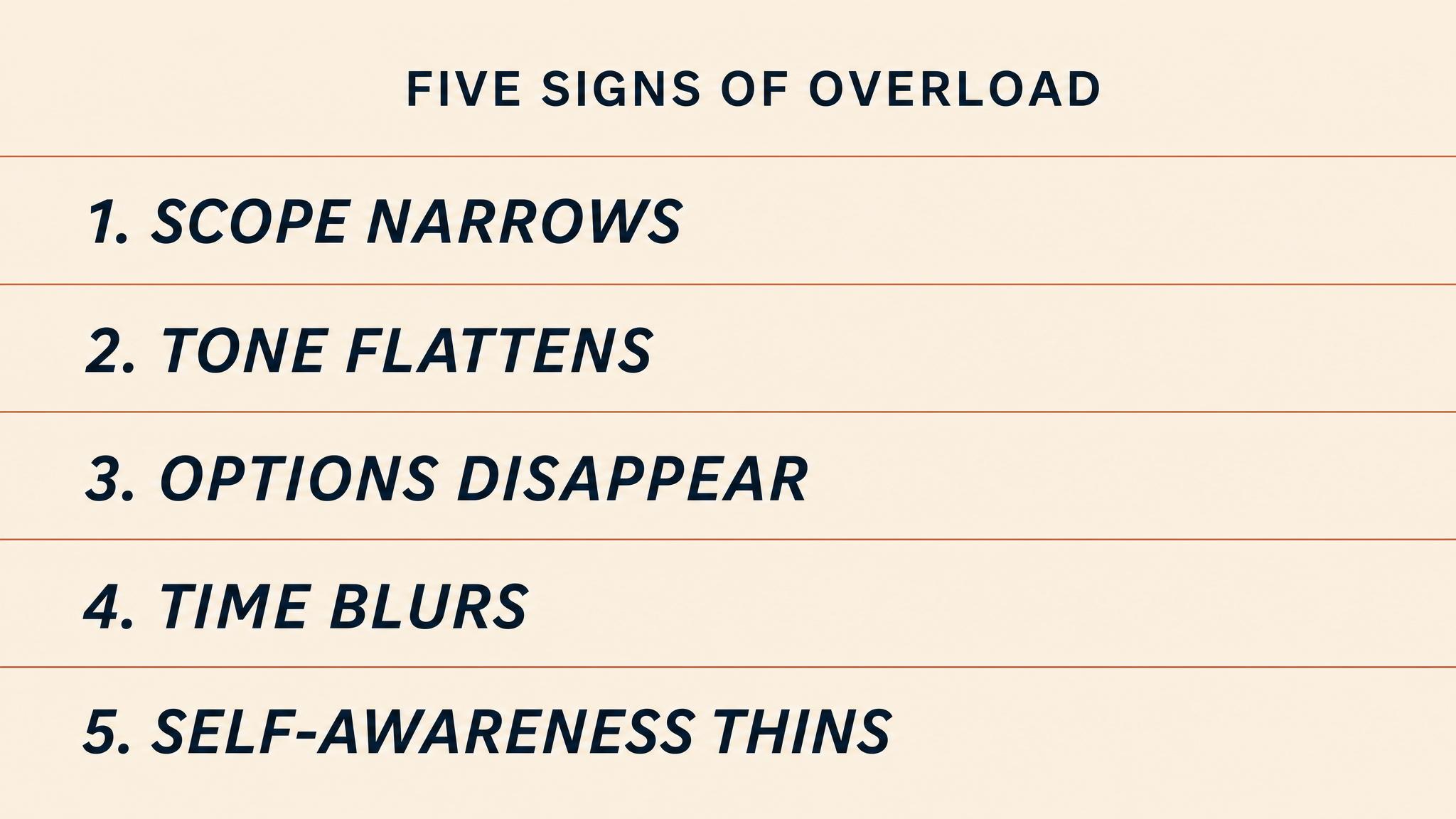Five signs of overload
