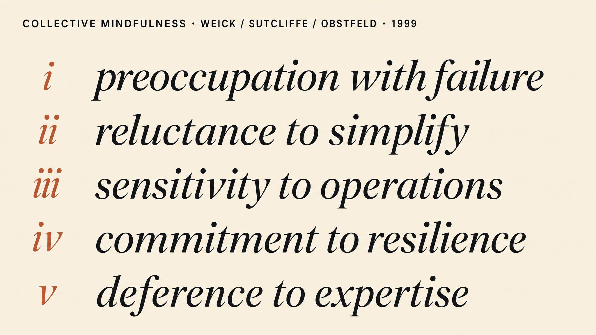 Five principles of collective mindfulness