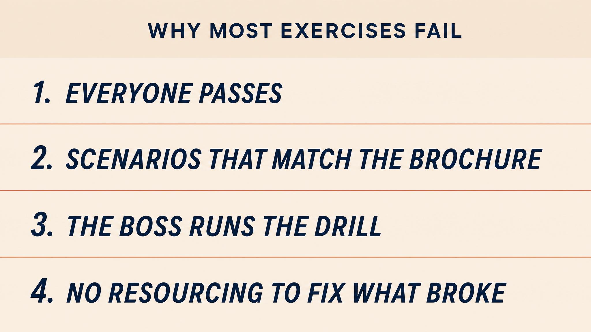 Why most exercises fail