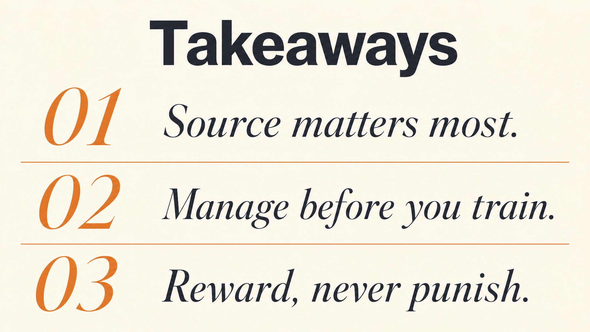 Three takeaways