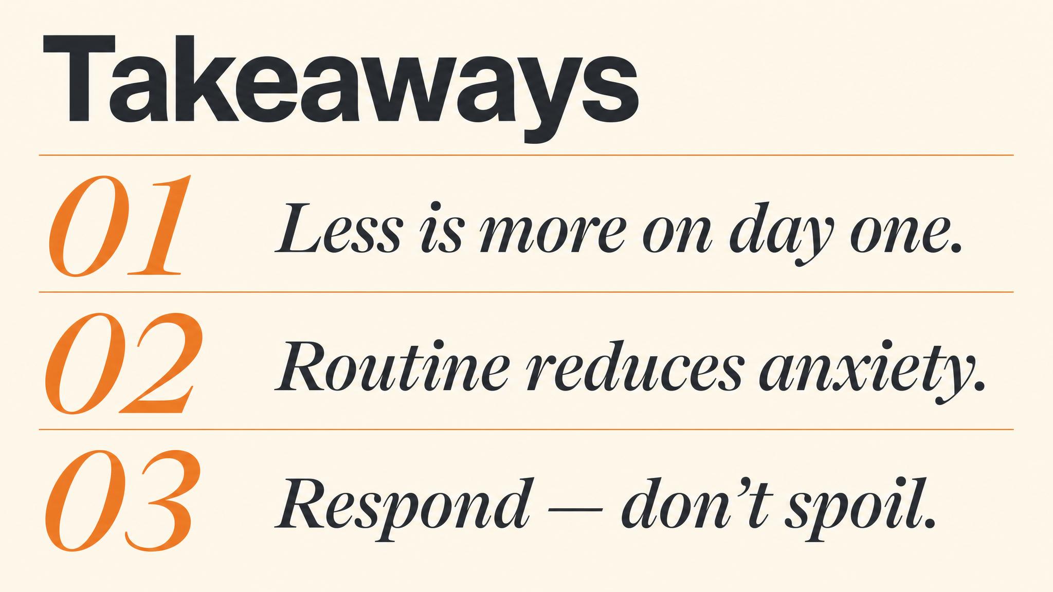 Takeaways — what to carry forward