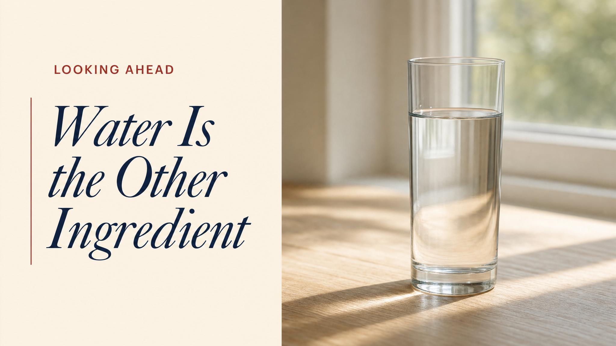 Closing — water is the other ingredient