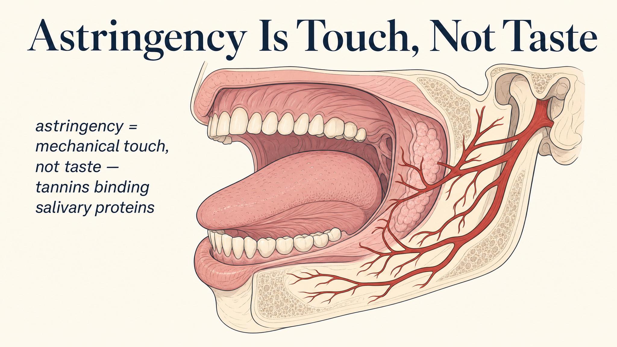 Astringency is touch, not taste