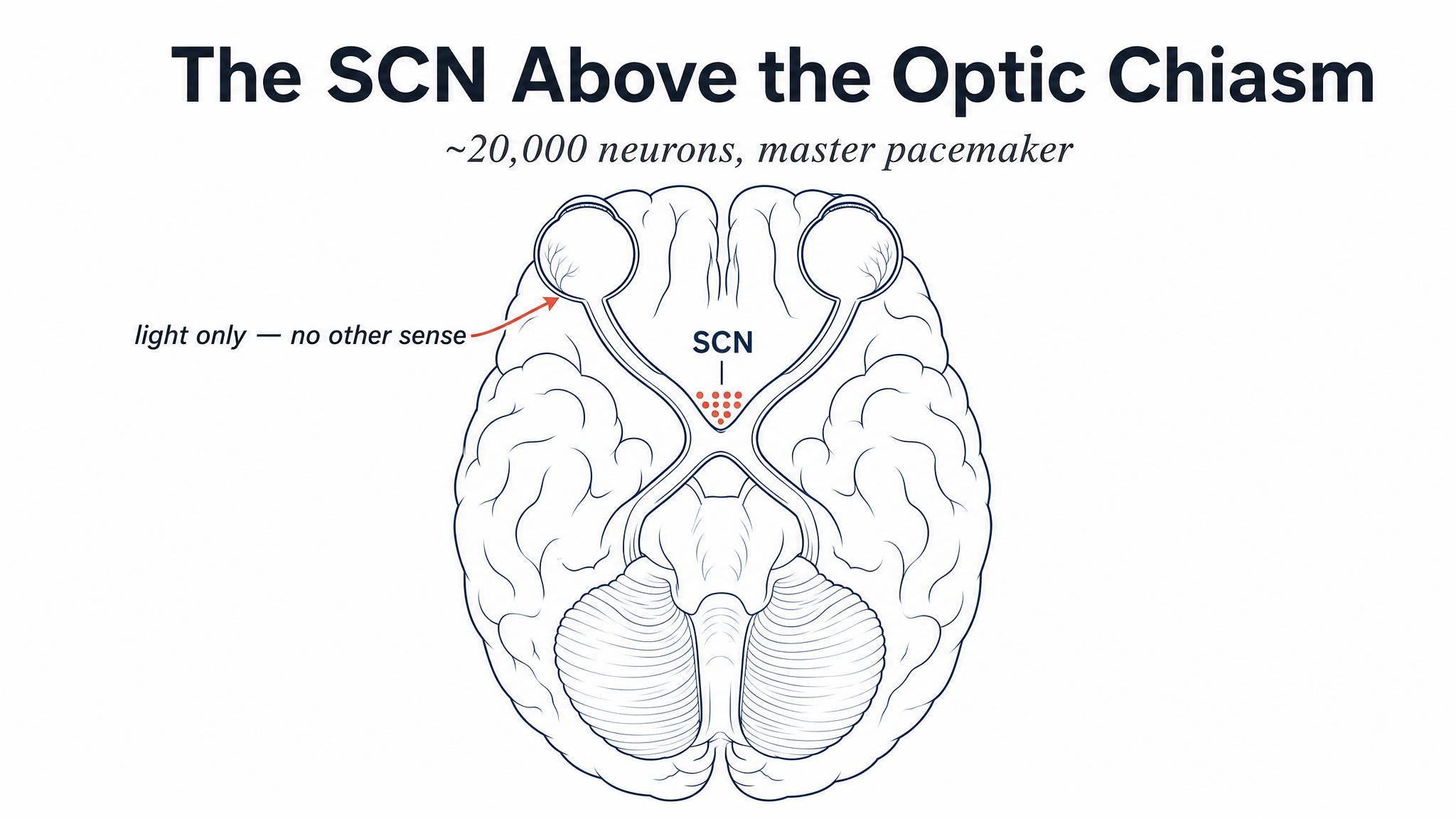 The SCN above the optic chiasm